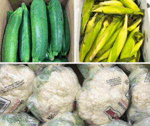 Zucchini, corn, and cauliflower