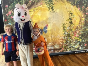 Picture of easter bunny with children