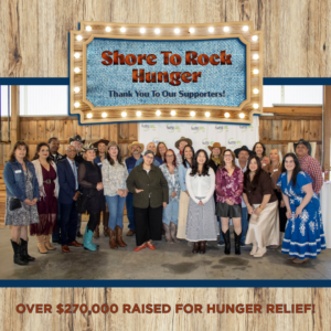 Fulfill staff members gather at Shore To Rock Hunger event. Text reads Thank You to Our Supporters and Over $270,000 raised for hunger relief